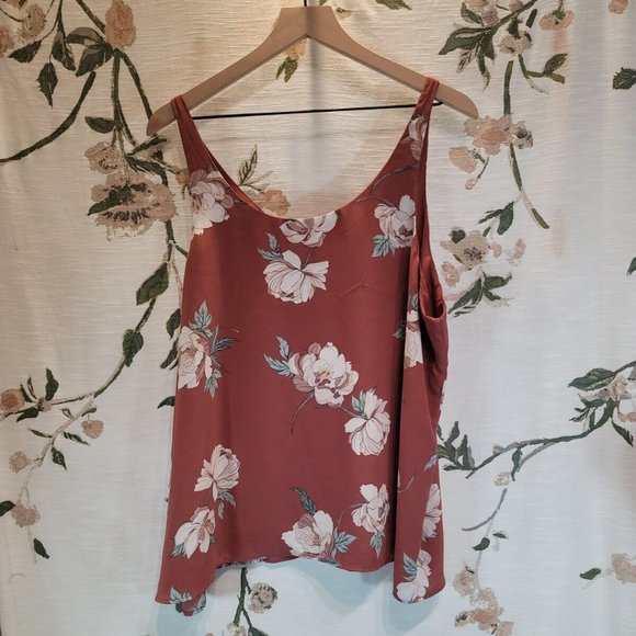 R Essentials Sleeveless Rose Pink Floral Blouse Women's XXL - Picture 9 of 12